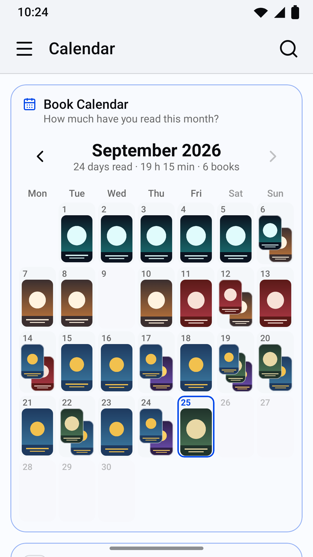 Reading calendar